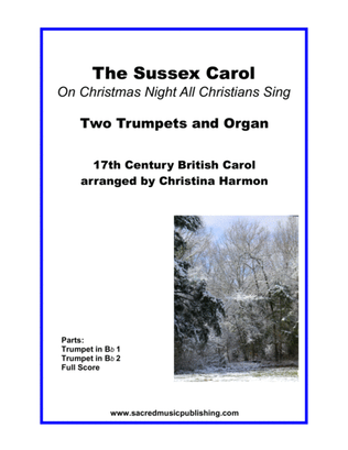 Book cover for The Sussex Carol (On Christmas Night All Christians Sing) - Two Trumpets and Organ
