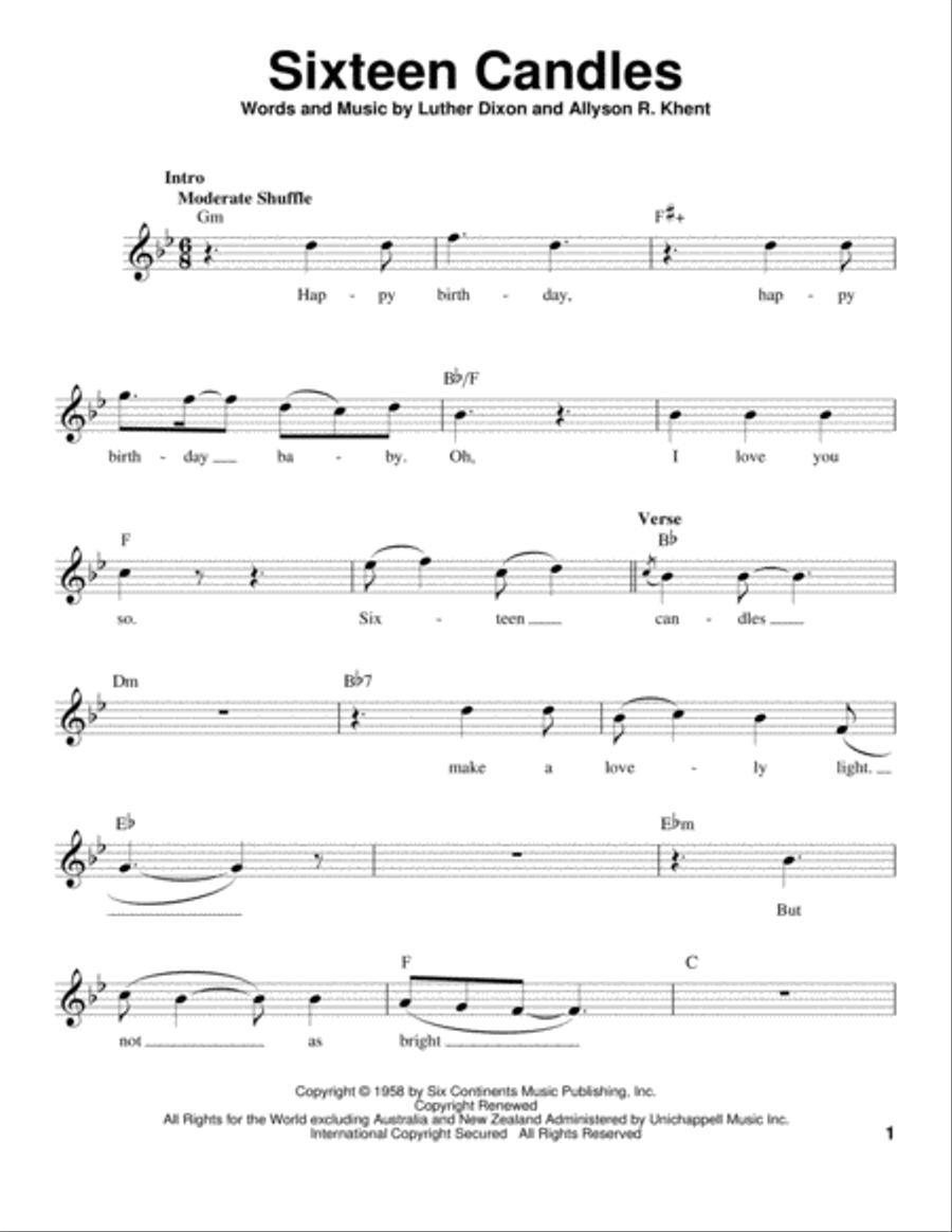 Sixteen Candles Voice scores gallery preview page 1