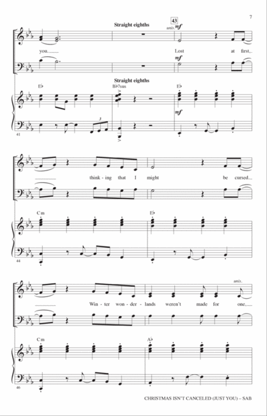 Christmas Isn't Canceled (Just You) (arr. Mark Brymer) 3-Part scores gallery preview page 6