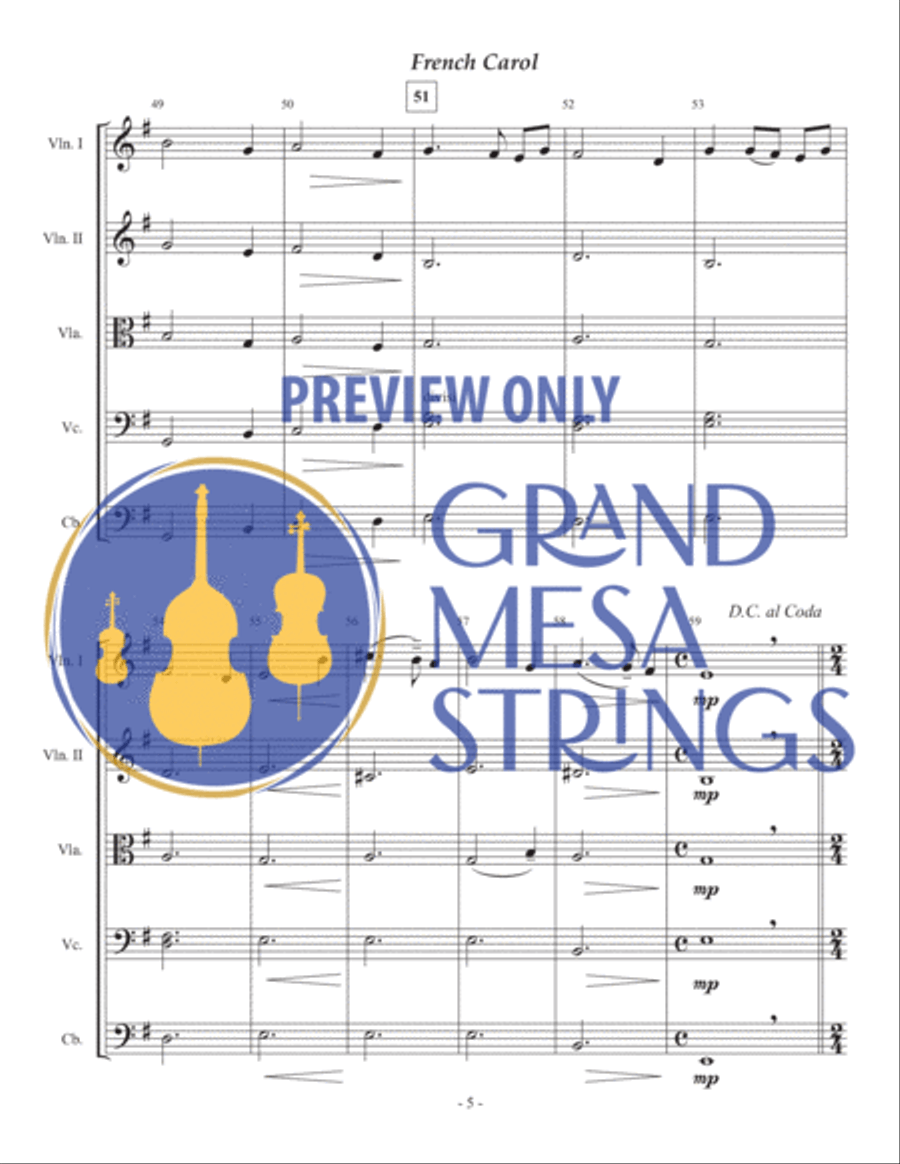 French Carol String Orchestra scores gallery preview page 6