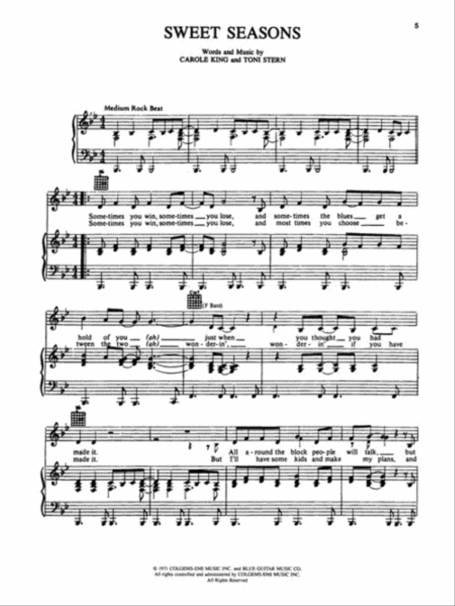 Tapestry Piano, Vocal, Guitar scores gallery preview page 5