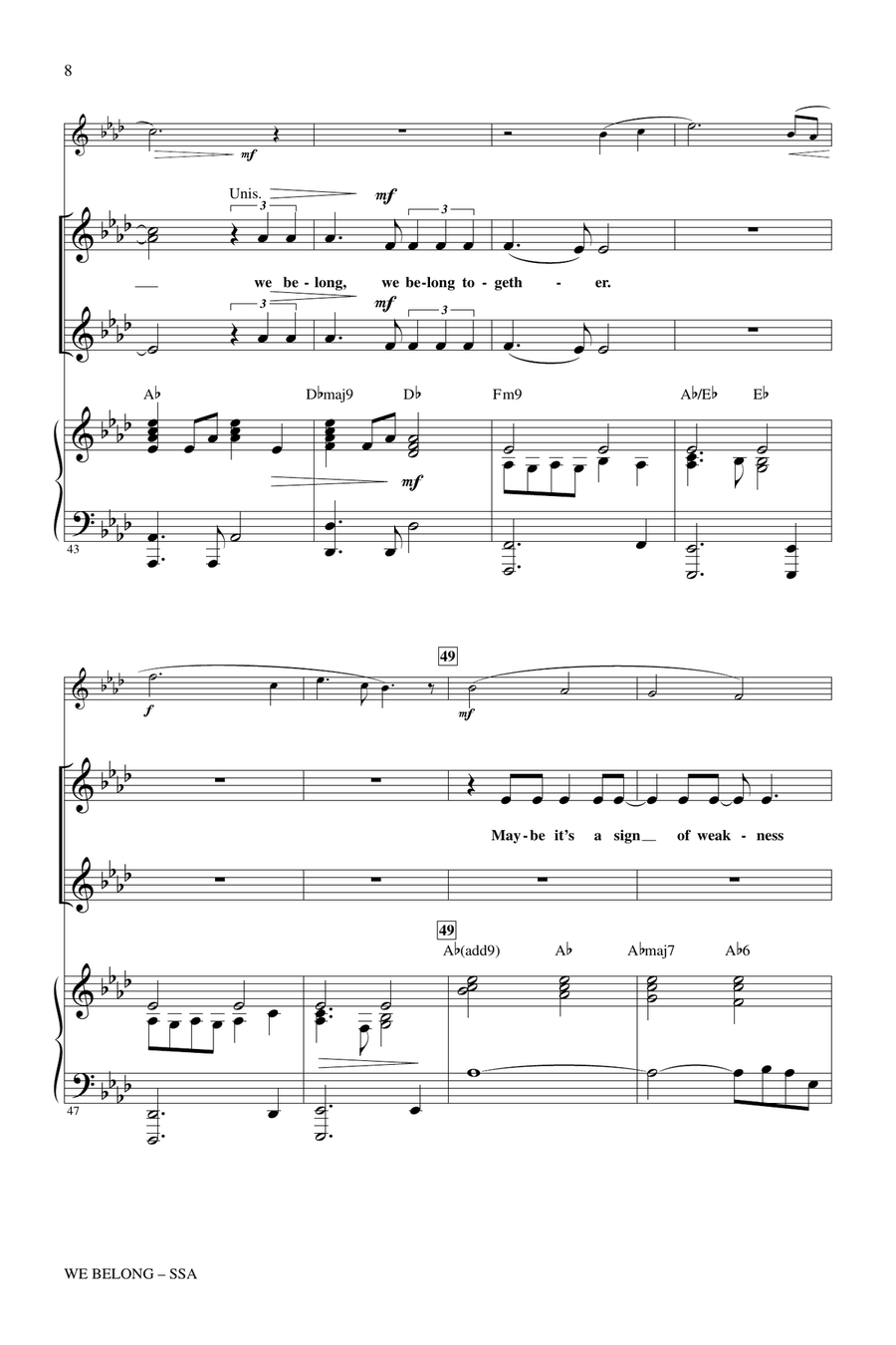 We Belong SSA scores gallery preview page 6