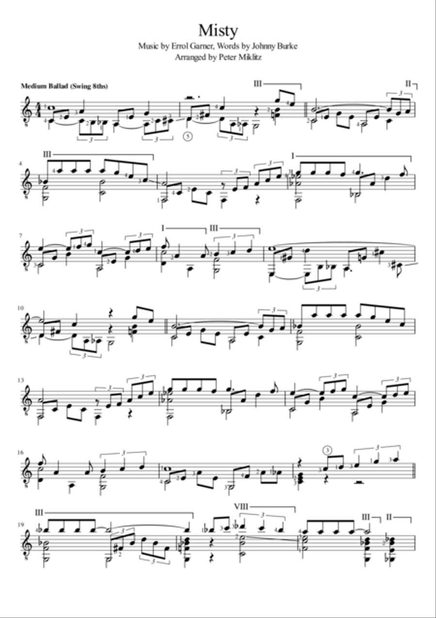 Misty Acoustic Guitar scores gallery preview page 1