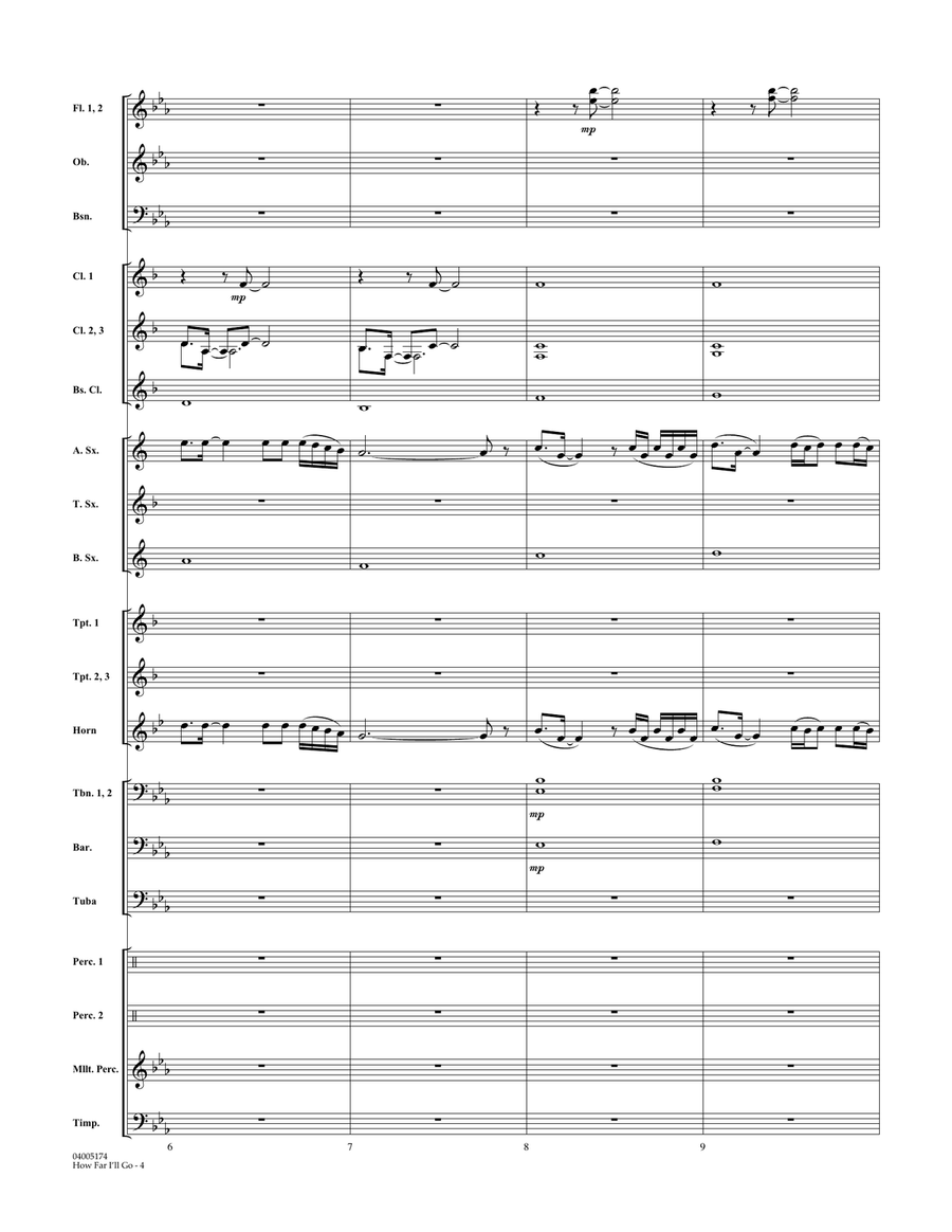 How Far I'll Go (from Moana) - Conductor Score (Full Score) Concert Band scores gallery preview page 3