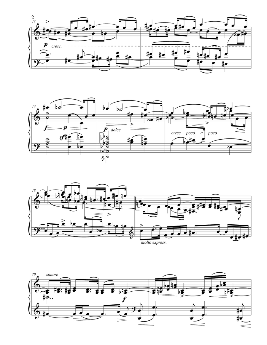 String Quartet No. 1, Movement 1 by Béla Bartók / Transcription for Piano Piano Quintet scores gallery preview page 3