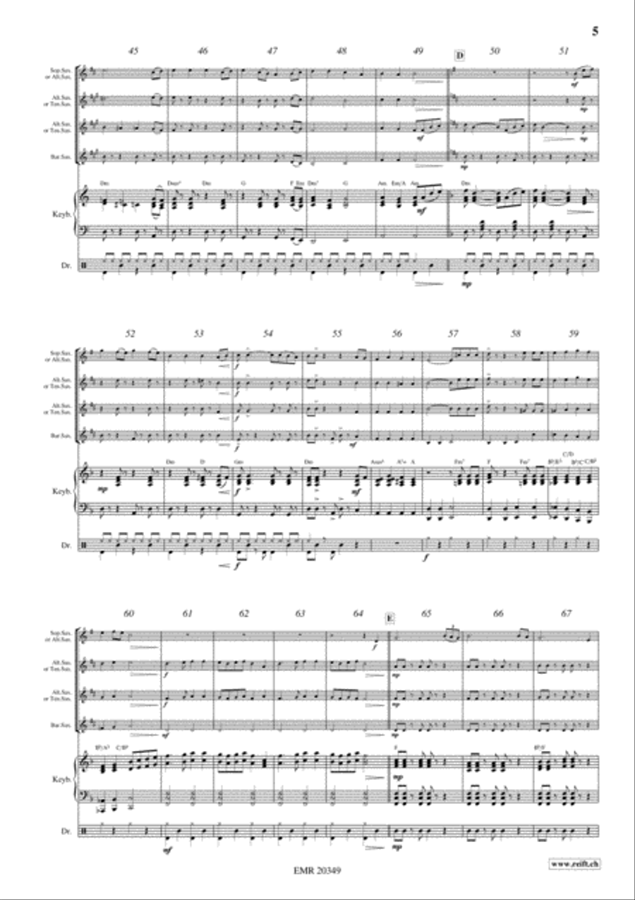 Pop Folk Suite Pop Folk Suite Saxophone Quartet scores gallery preview page 5