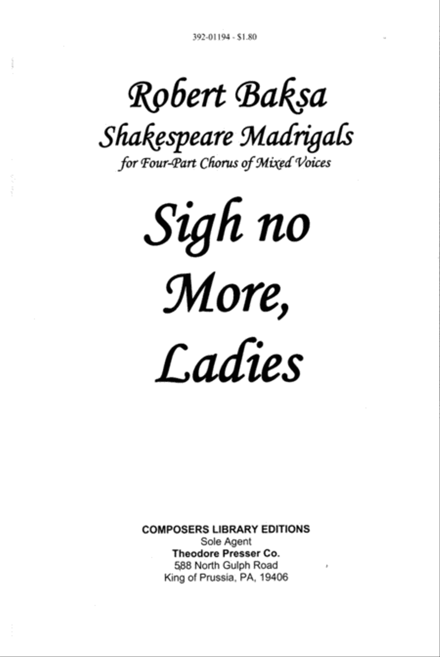 Sigh No More, Ladies 4-Part scores gallery preview page 1