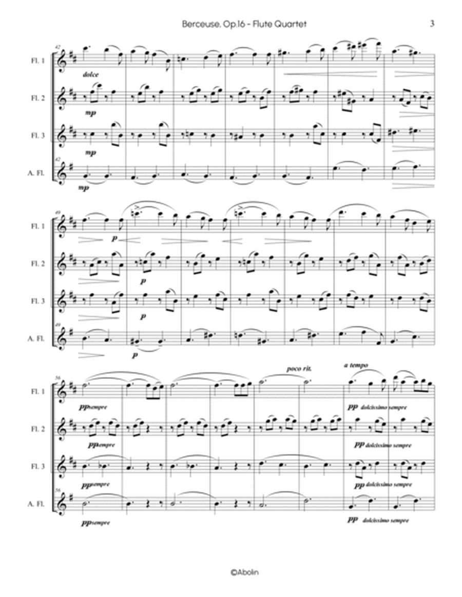 Faure: Berceuse Op.16 - Flute Quartet (Flute Choir) image number null
