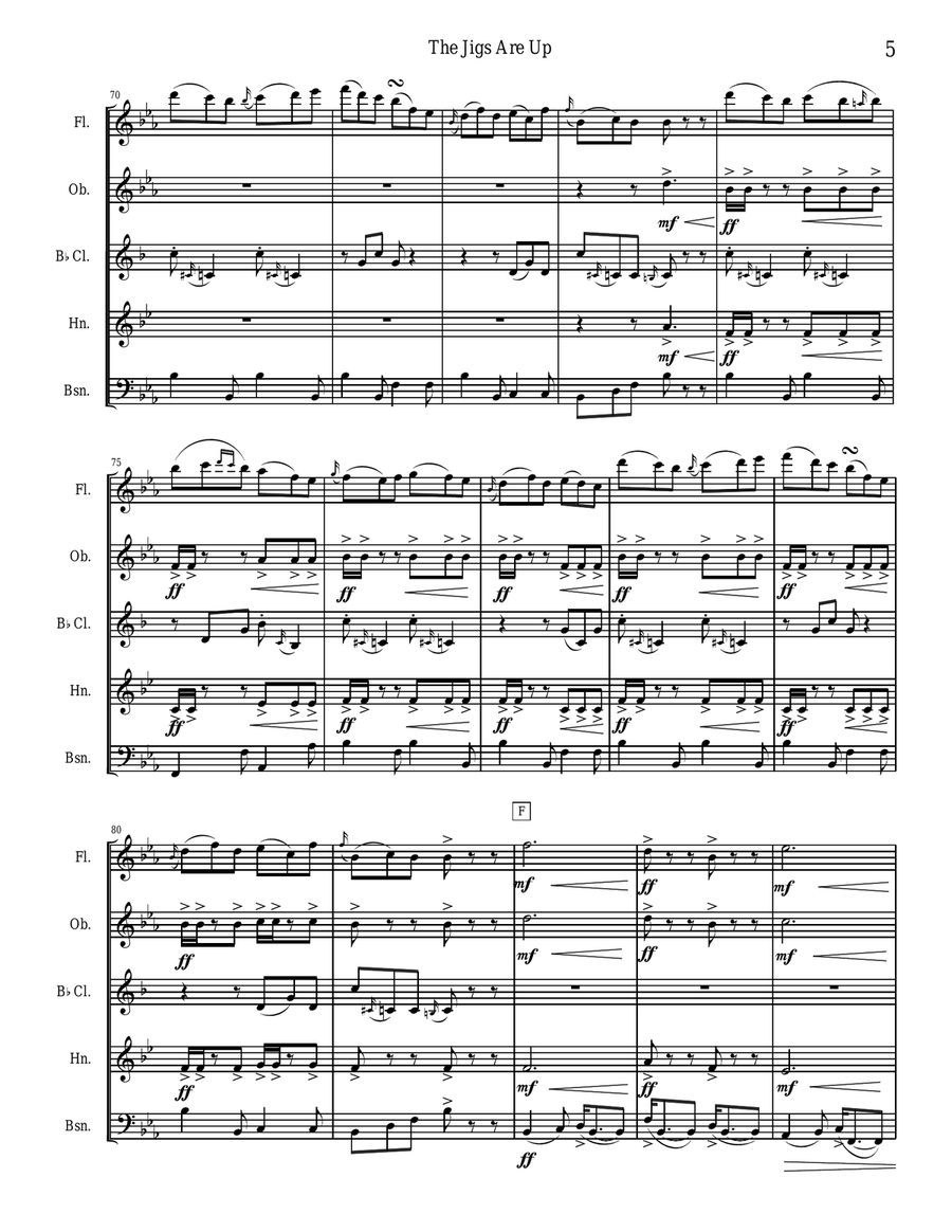 The Jigs are Up - Celtic Music for Woodwind Quintet Woodwind Quintet scores gallery preview page 5