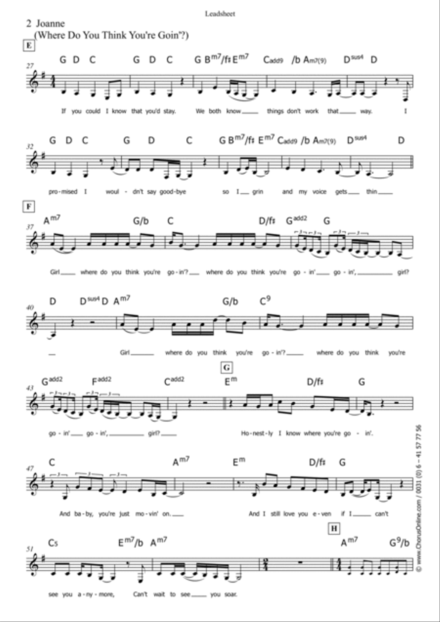 Joanne Joanne Unison Choir scores gallery preview page 2