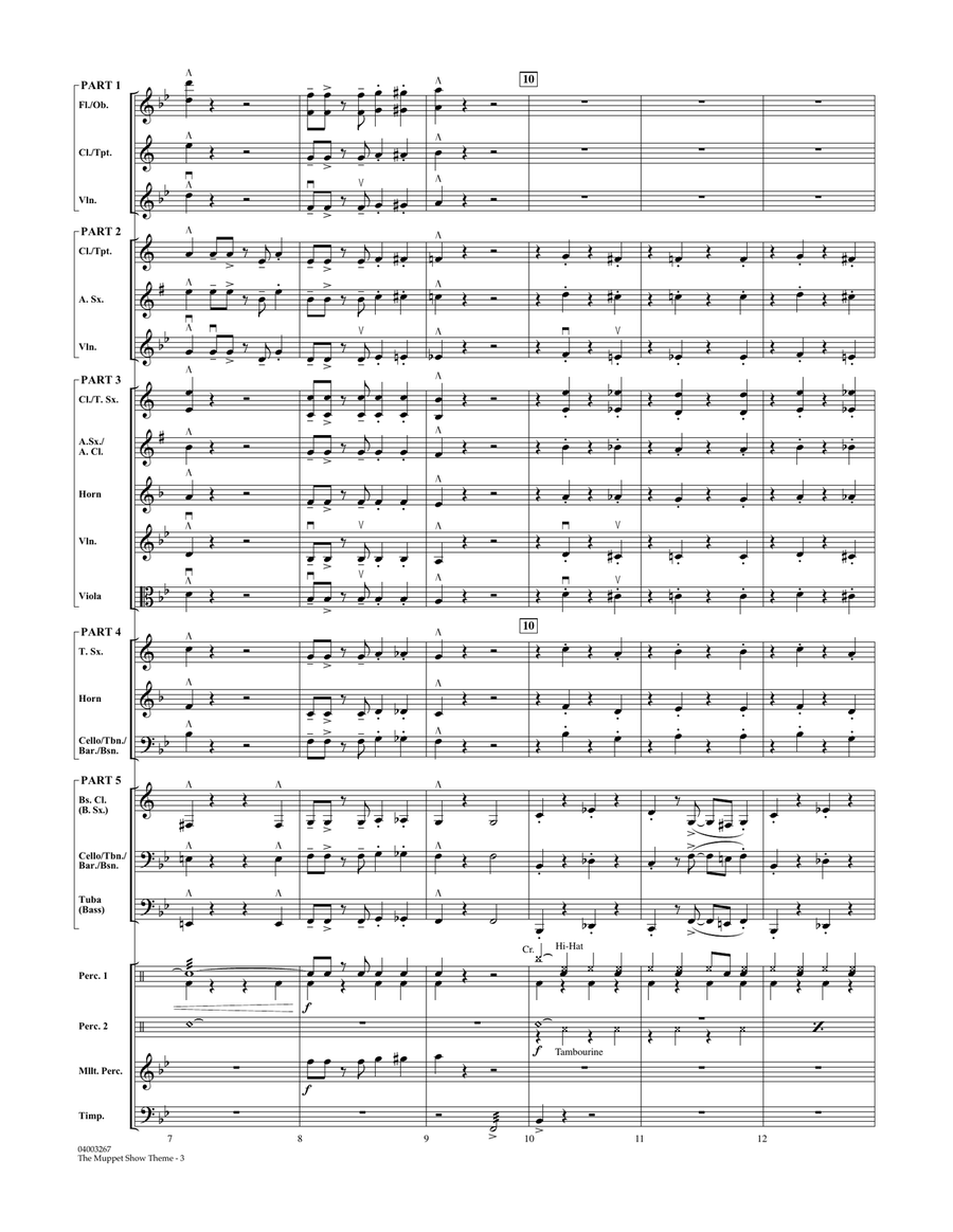 The Muppet Show Theme - Full Score Concert Band scores gallery preview page 3