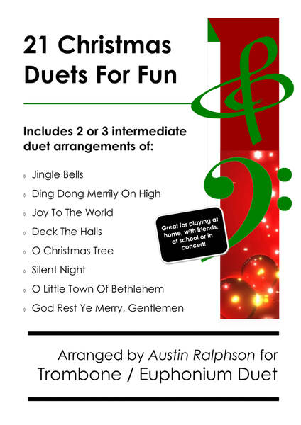 21 Christmas Trombone Duets or Euphonium Duets for Fun - various levels image number null