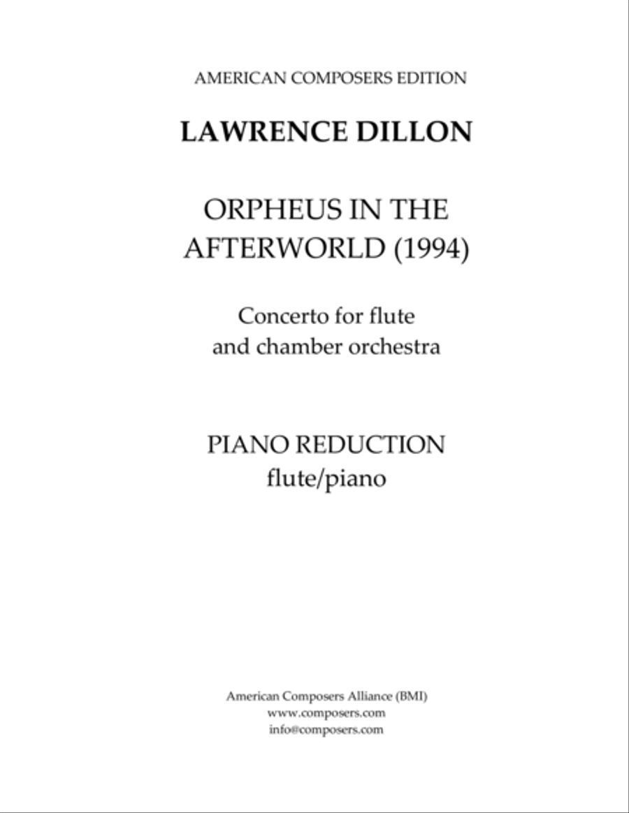 [Dillon] Orpheus in the Afterworld (Piano Reduction)