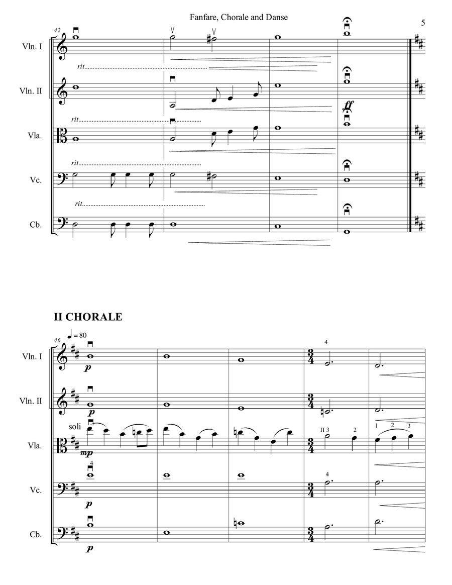 Fanfare, Chorale and Danse for String Orchestra String Orchestra scores gallery preview page 6