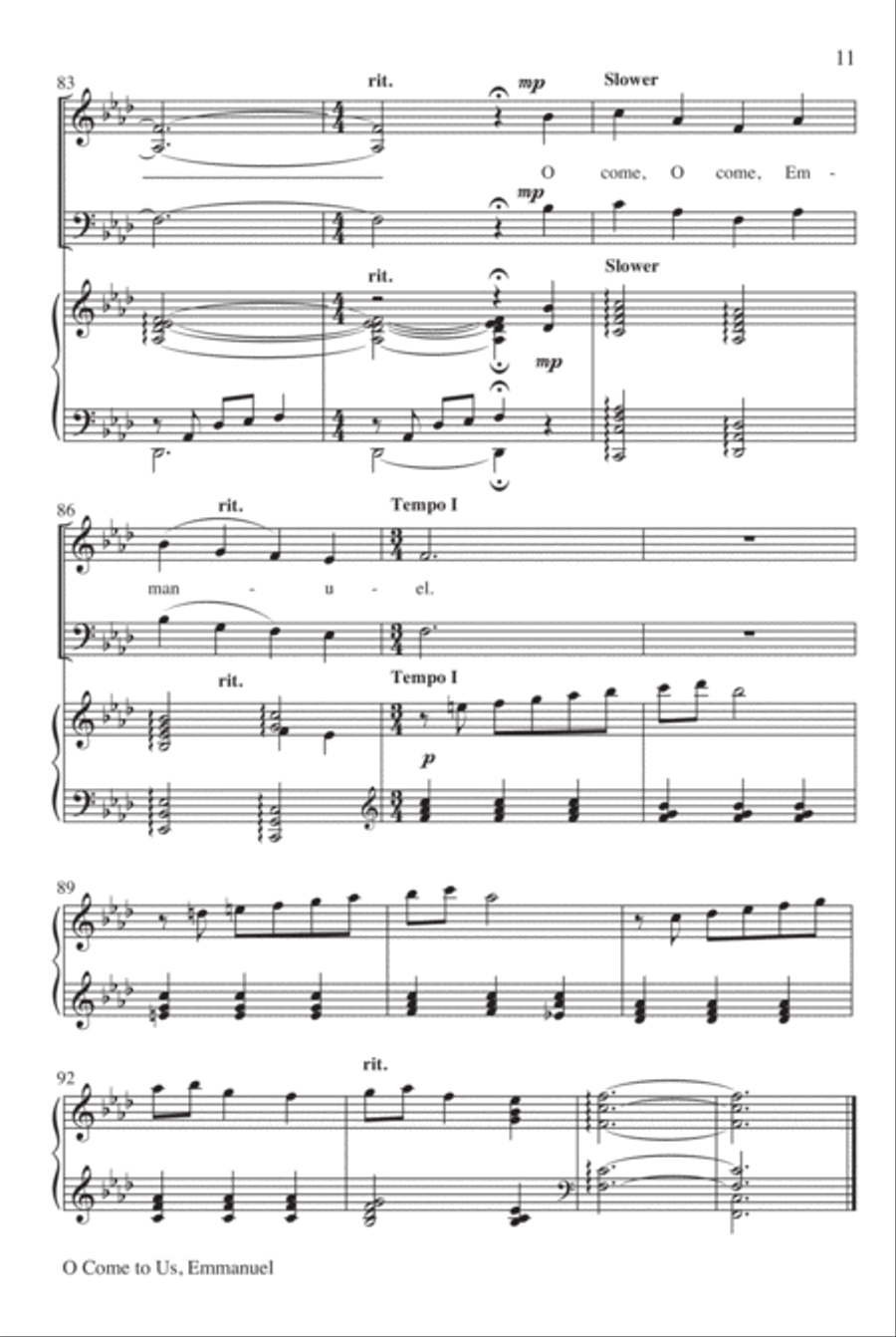 O Come to Us, Emmanuel 3-Part scores gallery preview page 12