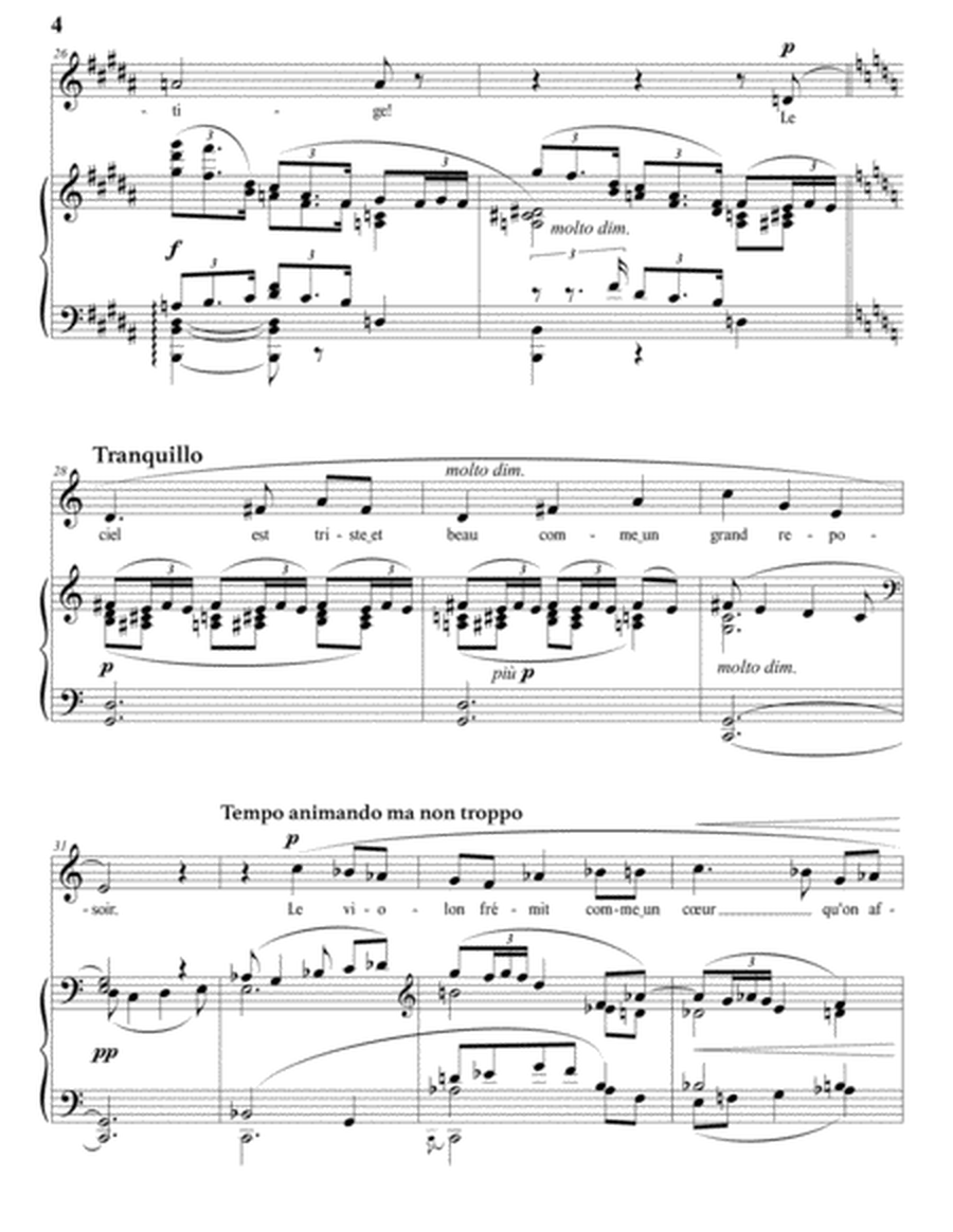 DEBUSSY: Harmonie du soir (transposed to B major)