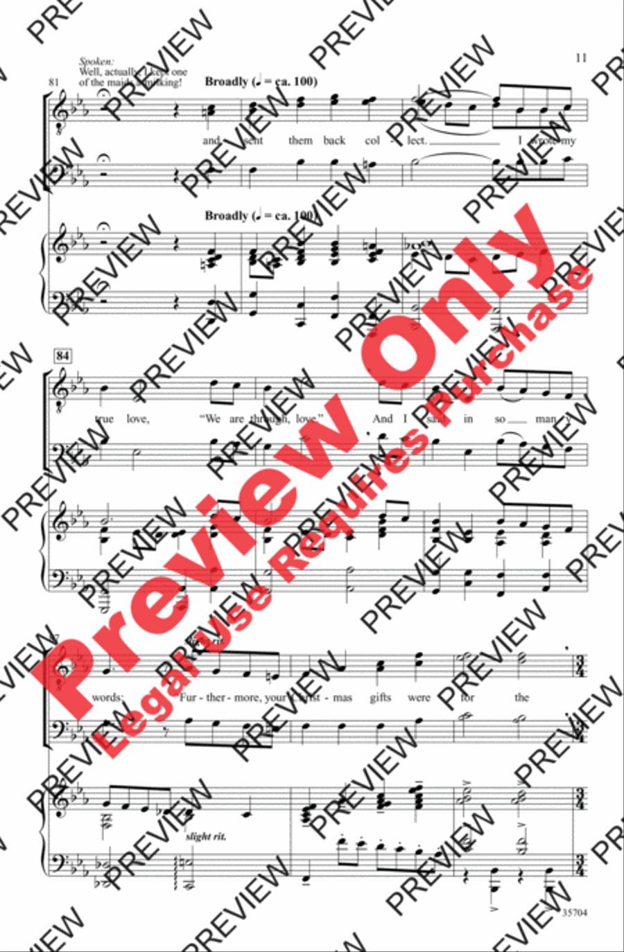 The Twelve Days After Christmas Men's Choir scores gallery preview page 22