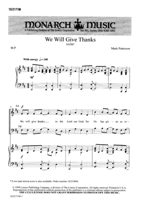 Book cover for We Will Give Thanks