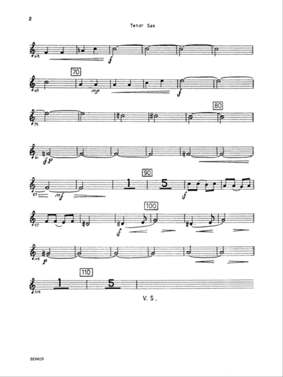 Fantasia for Band: B-flat Tenor Saxophone Concert Band scores gallery preview page 2
