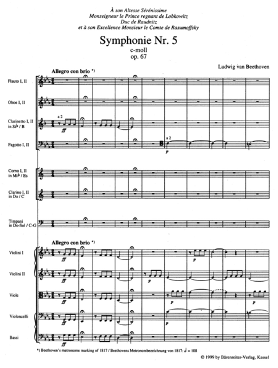 Symphony, No. 5 c minor, Op. 67 Orchestra scores gallery preview page 2