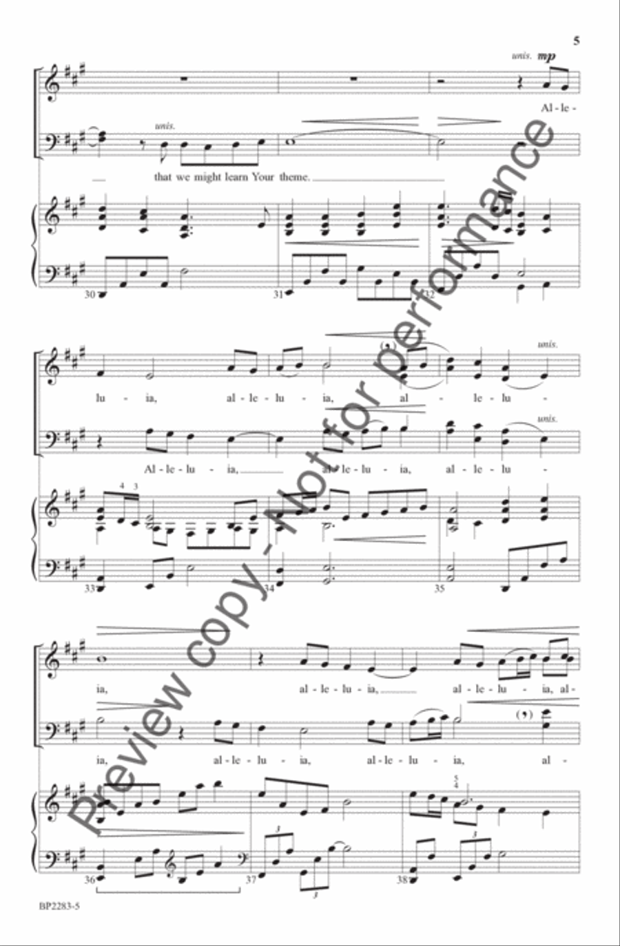 Wounded Alleluias 4-Part scores gallery preview page 6