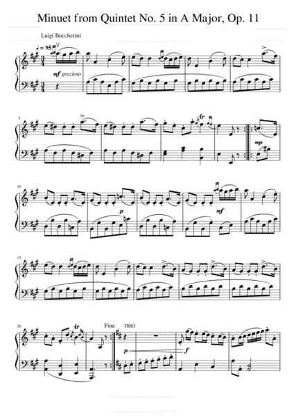 Luigi Boccherini-Minuetto in G ( Piano Solo) image number null