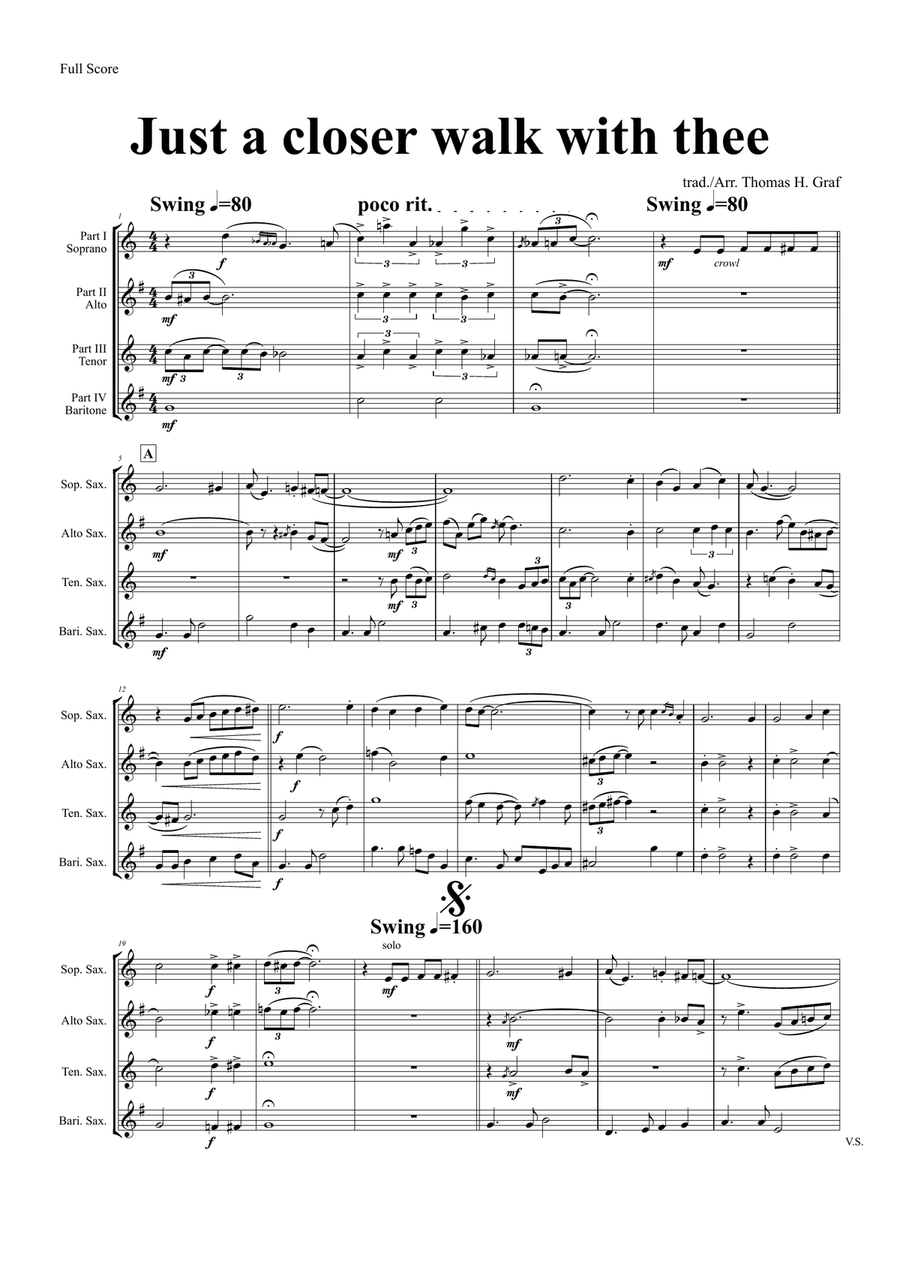 Just A Closer Walk With Thee - New Orleans Funeral - Saxophone Quartet
