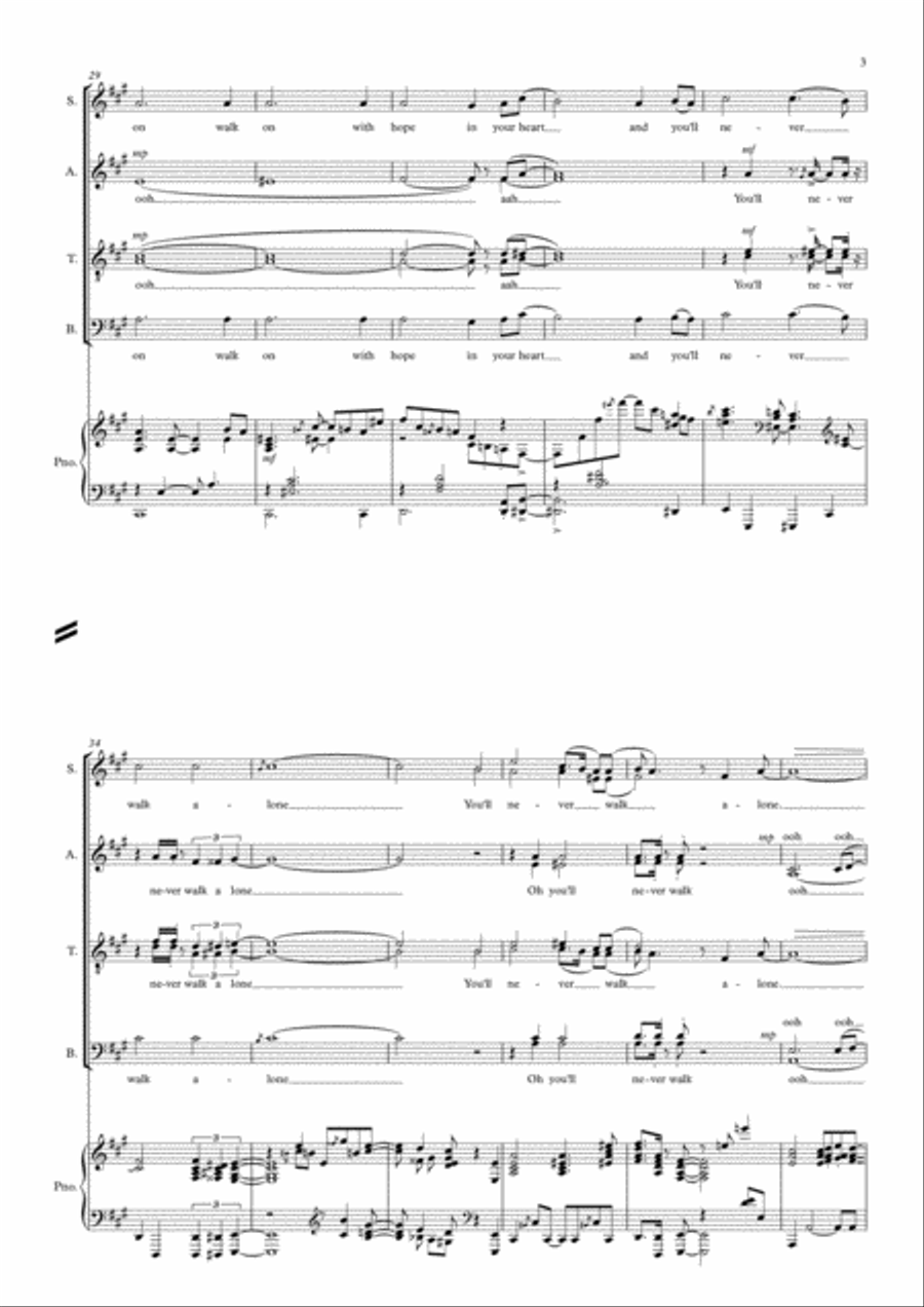 You'll Never Walk Alone 4-Part scores gallery preview page 3
