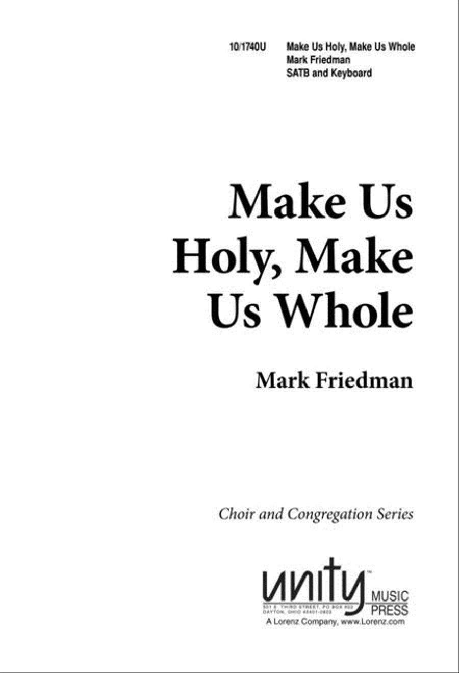 Make Us Holy, Make Us Whole 4-Part scores gallery preview page 1