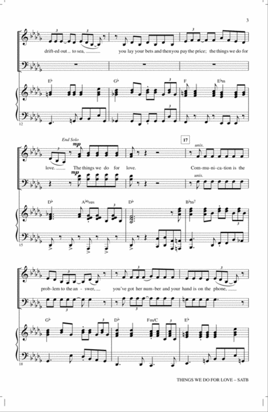 Things We Do For Love Things We Do For Love 4-Part scores gallery preview page 2