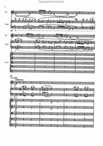 Variationen fur Klavier, Klarinette und Streichorchester