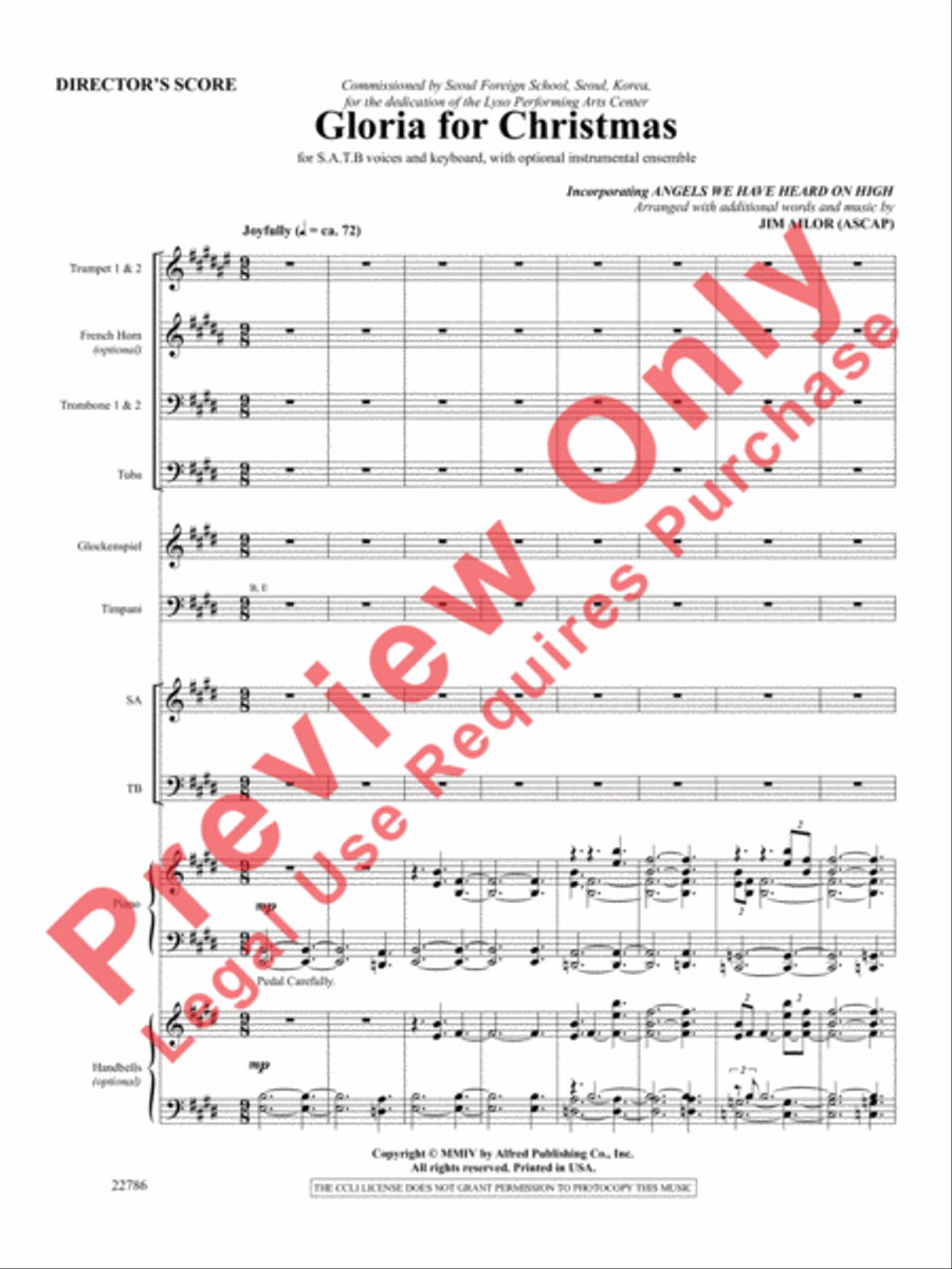 Gloria for Christmas Choir scores gallery preview page 2