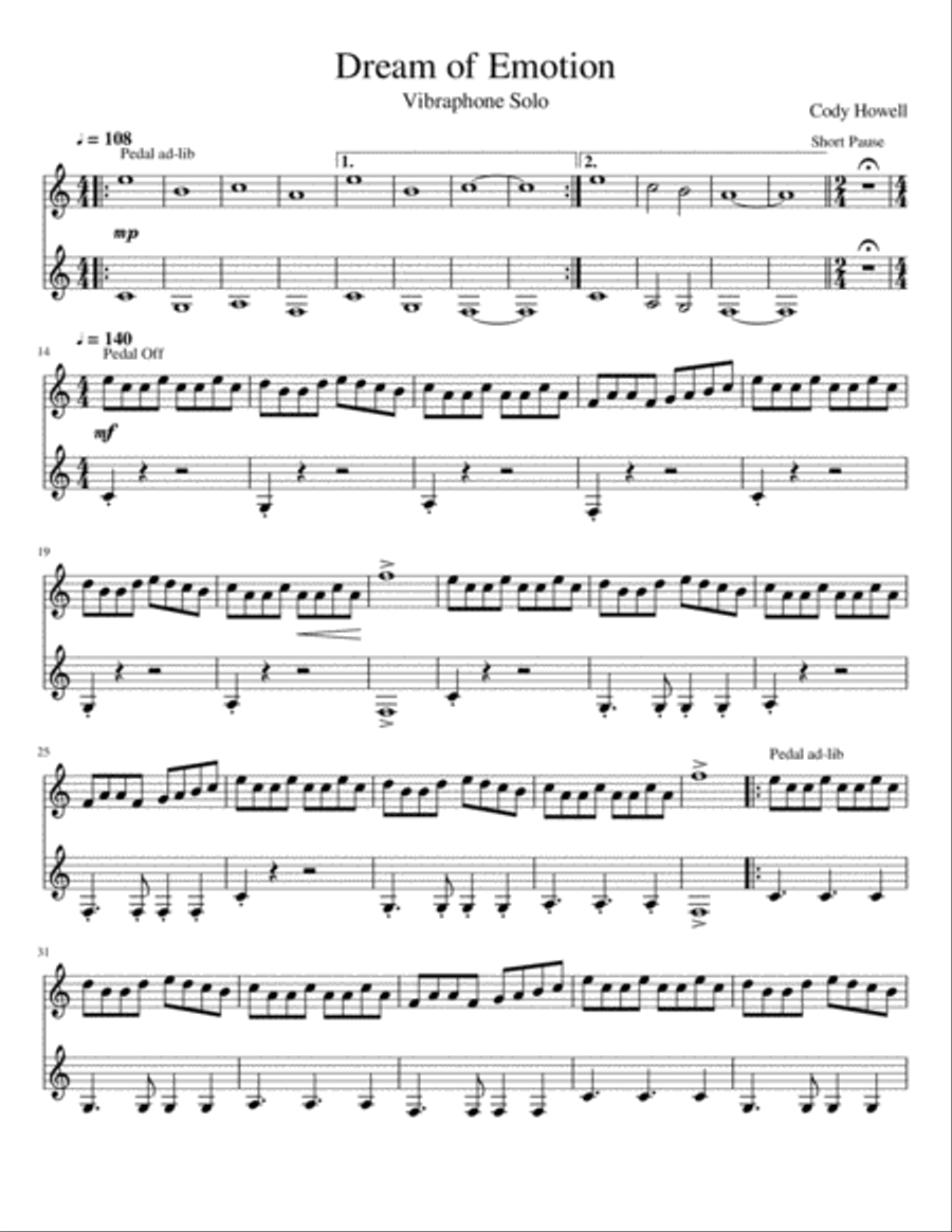 Dream of Emotion Dream of Emotion Vibraphone scores gallery preview page 1