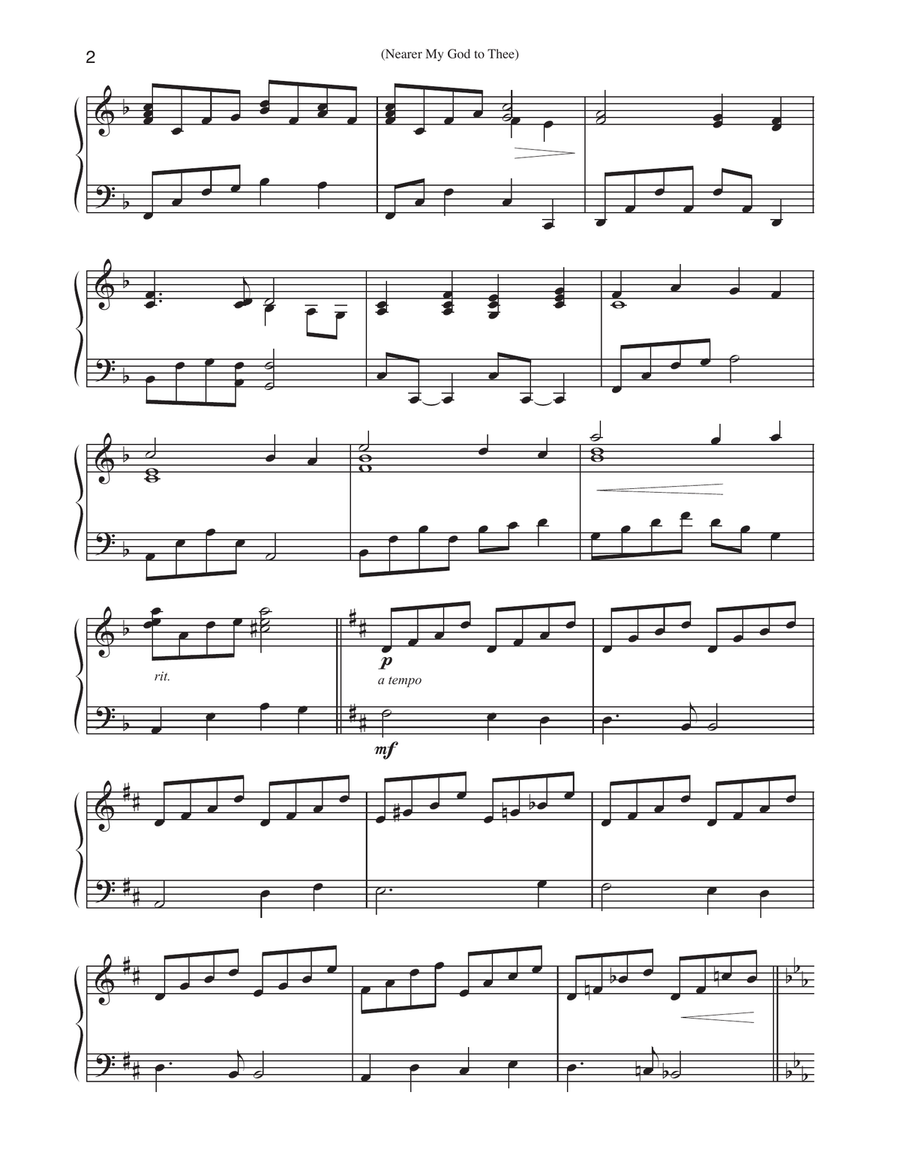 Nearer My God To Thee - (Piano Arrangement) Piano Solo scores gallery preview page 2