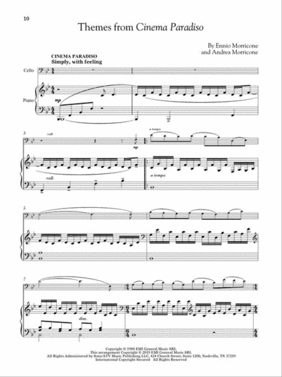 Movie Themes for Classical Players – Cello and Piano Piano Accompaniment scores gallery preview page 6