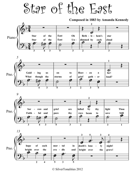 Star of the East Beginner Piano Sheet Music