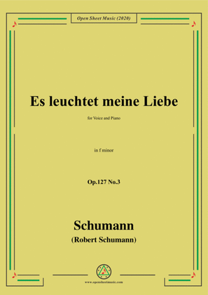 Book cover for Schumann-Es leuchtet meine Liebe Op.127 No.3,in f minor