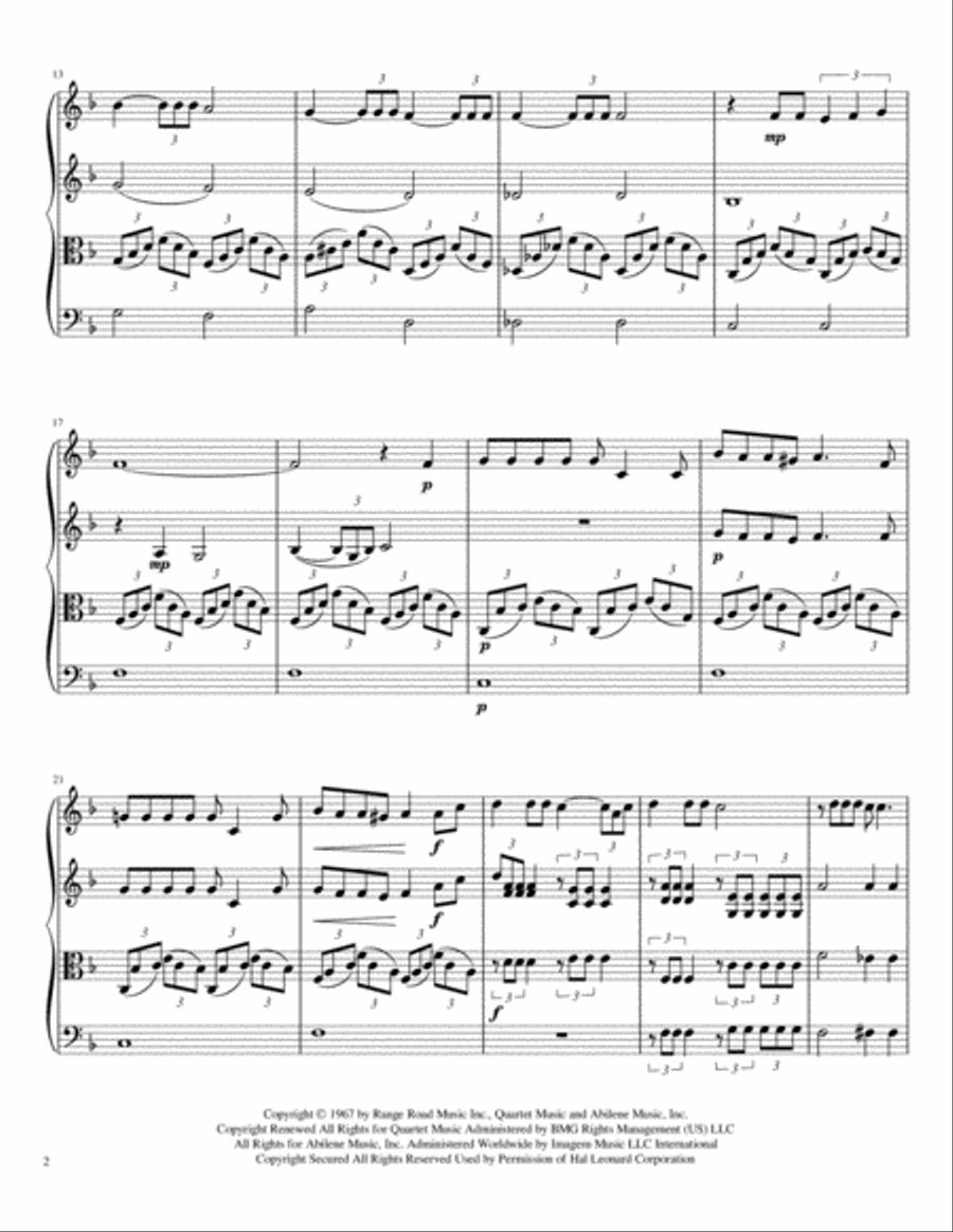 What A Wonderful World String Quartet scores gallery preview page 3
