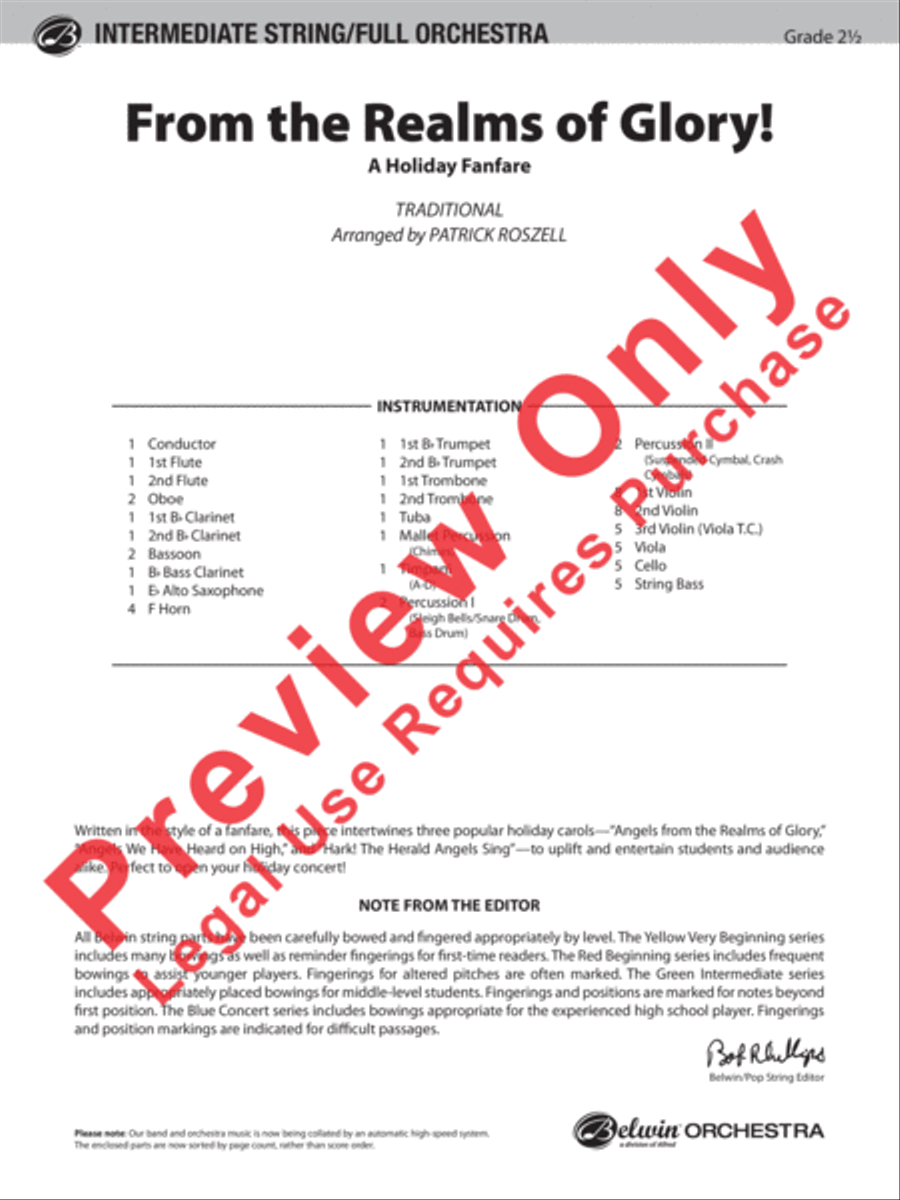 From the Realms of Glory! Full Orchestra scores gallery preview page 2