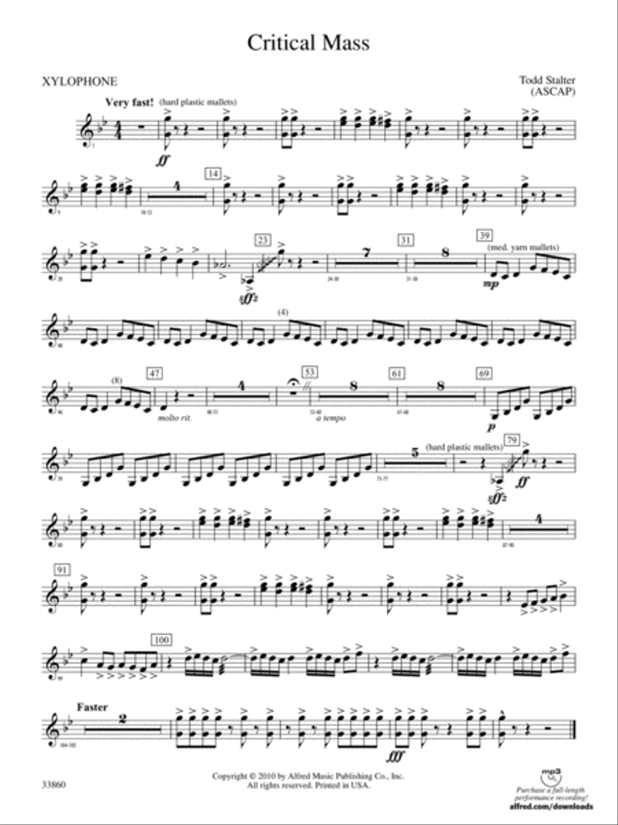Critical Mass: Xylophone Critical Mass: Xylophone Concert Band scores gallery preview page 1