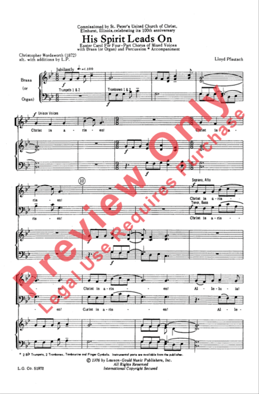 His Spirit Leads On 4-Part scores gallery preview page 2