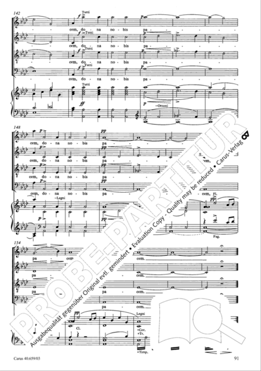 Mass in A flat major (Messe in As) 4-Part scores gallery preview page 92