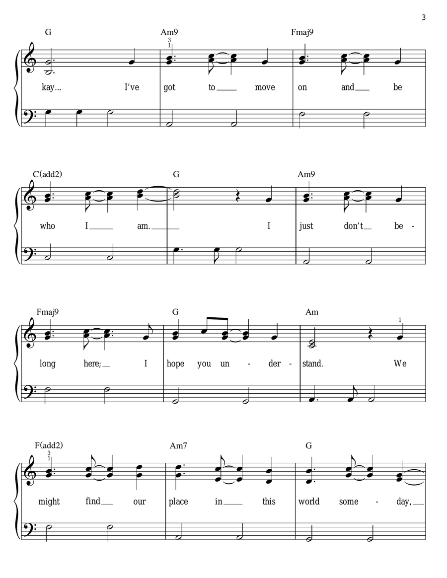 Gotta Go My Own Way Easy Piano scores gallery preview page 3