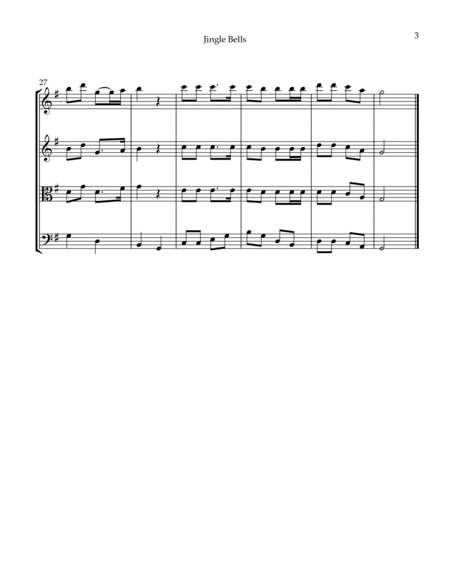 Jingle Bells (for string quartet) image number null