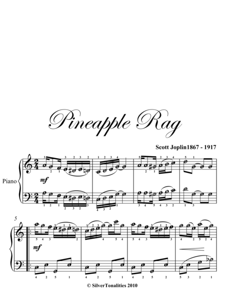 Pineapple Rag Elementary Piano Sheet Music