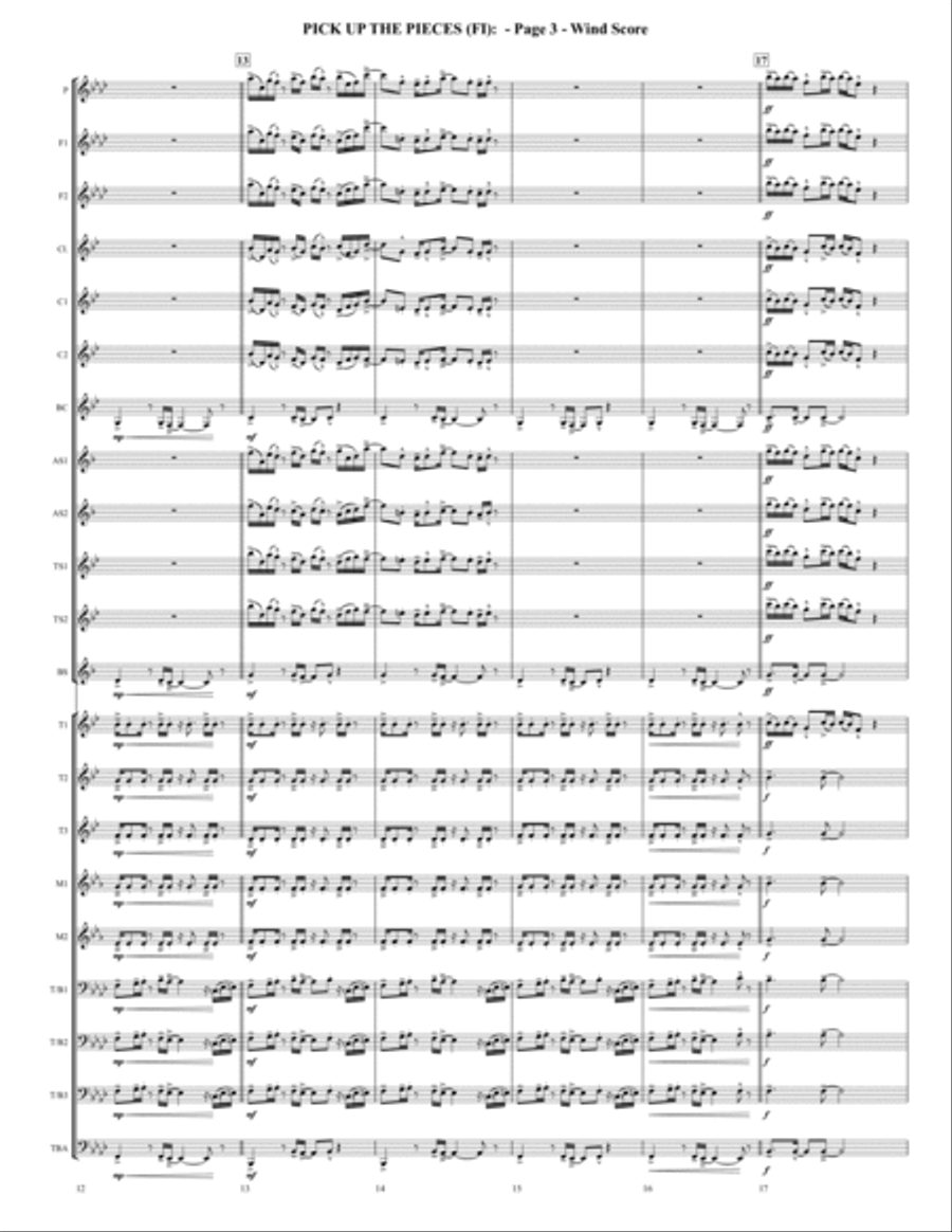 Pick Up The Pieces Marching Band scores gallery preview page 3
