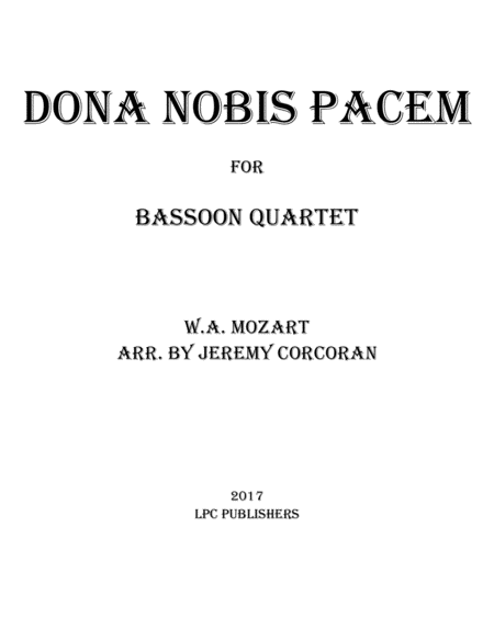 Dona Nobis Pacem for Bassoon Quartet image number null