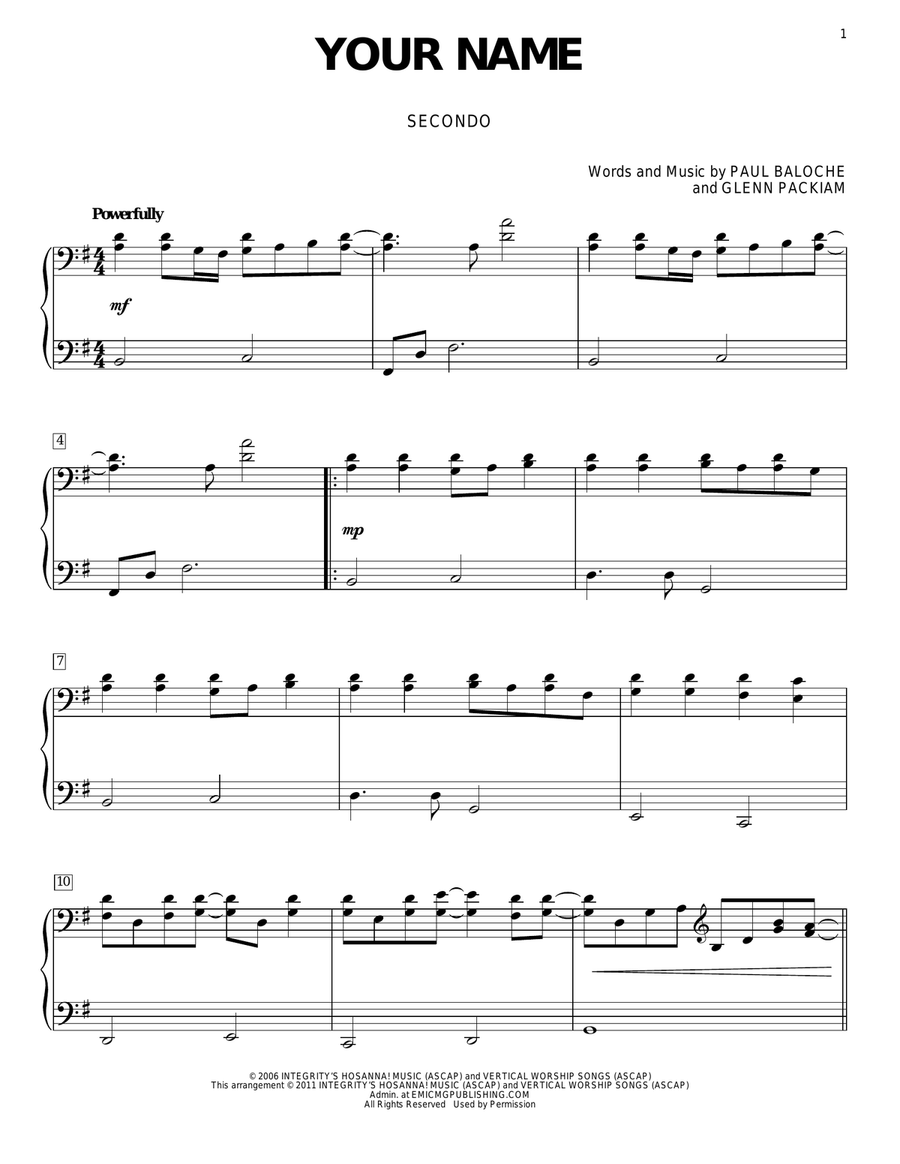 Your Name Piano Duet scores gallery preview page 1