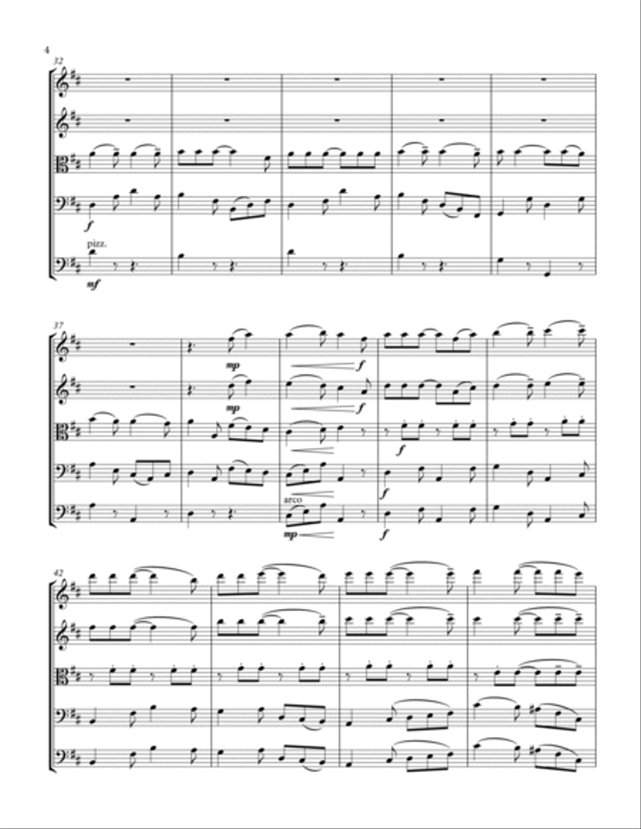 Hallelujah String Quintet scores gallery preview page 4