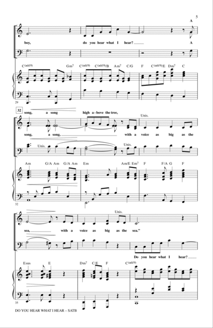 Do You Hear What I Hear (arr. Mark Brymer) 4-Part scores gallery preview page 4